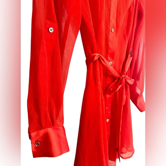 Bebe Vibrant Red Collared Dress - Picture 3 of 7